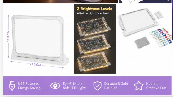 Bright LED light-up drawing board