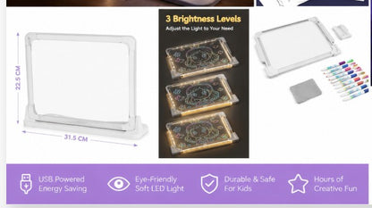 Bright LED light-up drawing board